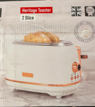 Haden Heritage 2 Slice Wide Slot Toaster with Removable Crumb Tray, Ivory/Copper - £50.80 GBP