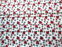 Fabric Concord House Christmas Santa in Red Green Ivy on White Background  $1.75 - £1.34 GBP