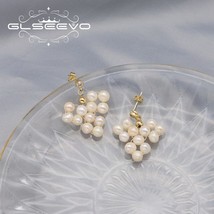 Ilver natural pearls woven love heart shaped earrings for woman string of pearls luxury thumb200