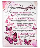 To My Granddaughter Blanket Gift For Girl Love Grandma Butterly Custom B... - $49.10 CAD+