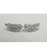 Express Silver CZ Leaf Earrings - £11.03 GBP