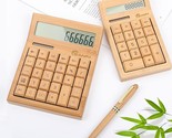 Calculator For The Desktop, Coiwai Bamboo Solar Calculators With Large D... - $33.93
