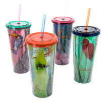Gibson Home Tropical Bird 4 Piece 23.6 Ounce Double Wall Tumbler Set with Straw - $66.30