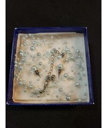 Foley&#39;s Boxed Floating Illusion Pale Blue Pearl Necklace &amp; Pierced Earri... - $39.99