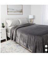 Kirkland Signature Blanket Gray Grey Plush Heavyweight Luxurious 520 GSM... - €38,65 EUR