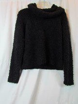 NWT Hippie Rose Black Long Fluffy Nubby Sleeve Cowl Neck Sweater S Org $44 - £15.93 GBP