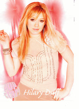 Hilary Duff teen magazine pinup clipping double sided sparkl shirt in pink - $3.50