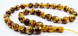 Natural Amber  Rosary BALTIC AMBER ROSARY Misbah Tesbih 33 prayer beads pressed - £149.02 GBP