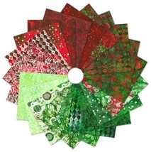 5&quot; Charm Pack - Batiks Colors of Christmas Robert Kaufman Cotton Fabric M520.39 - £11.77 GBP
