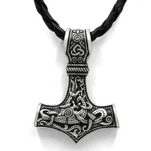 Black Braided Gothic Necklace Leather -Unisex - $8.00