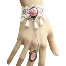 Pink Rose Ring-to-Wrist Bracelet - £23.97 GBP