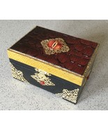 Dragon Themed Black Red and Gold Wooden Trinket Box  - £8.32 GBP