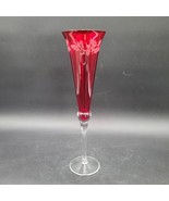 1 Holiday Gem Lenox Ruby Red Crystal Glass Xmas Champagne Flute 11” Disc... - $19.79