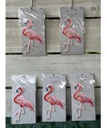 NIP Lot of 5 Flamingo Tropical birds Embroidered Iron On Applique Patch ... - $33.50 CAD