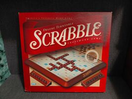 Vintage 2001 Parker Bros Hasbro Scrabble Deluxe Turntable Rotating Edition  - $77.22