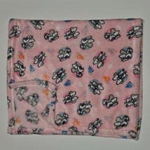 Disney Baby Minnie Mouse Pink Fleece Baby Blanket Blue Orange Leaves SUPER SOFT - £27.65 GBP