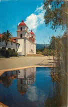 Old Chrome Postcard CA B560 Mission Santa Barbara Queen of the Missions Pool - £3.74 GBP