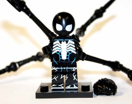 Spider-Man Black Symbiote Suit Across The Spider-Verse Custom Minifigure... - £4.69 GBP