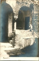 Vintage Real Photo Post Card RPPC Ravello Italy Courtyard w Man - £2.77 GBP