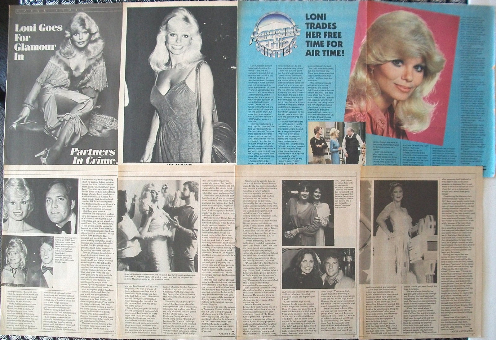 LONI ANDERSON ~ 8 Color, B&amp;W Vintage ARTICLES from 1980-1984 ~ Batch 3 C... - $5.82