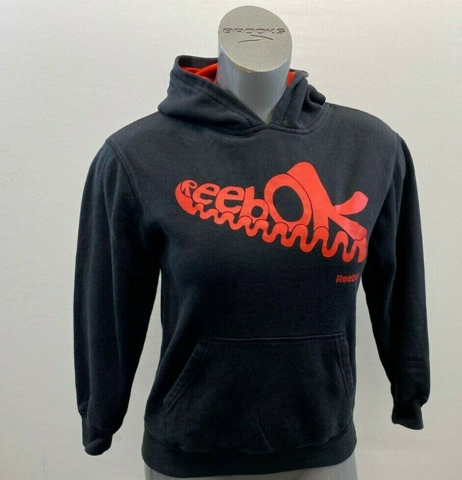 Primary image for Reebok Girl's Hoodie Size 12 Black Red Spell Out Long Sleeve Cotton Hoodie