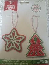 Felt Christmas Kit ornaments with gems makes 2 upc 889092630490 - £30.91 GBP