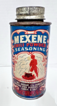 OLD Mexene Chili Powder Seasoning Devil Stirring Cauldron Spice Tin Adve... - $18.32