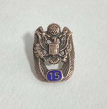 Vintage US Government 15 Year Civil Service Award Lapel Pin Copper Tone - £14.29 GBP