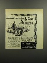 1953 Homestead Resort Advertisement - One of the world&#39;s classic vacations - £14.78 GBP