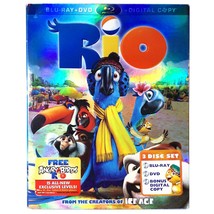 Rio (3-Disc Blu-ray/DVD, 2011, Widescreen) Like New w/ Slipcover !   - £4.65 GBP