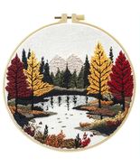 Cross Stitch Kits for Beginners | Autumn Scenery (20cm with Frame) - $25.99