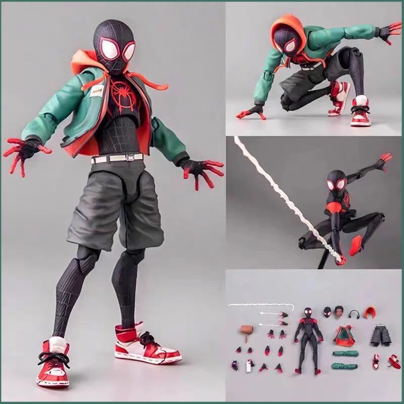 Spider-Man Sentinel Sv Anime Figure Action In Stock Spider-Verse Miles Morales - £29.76 GBP