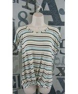 Jane &amp; Delancey Women L Knot Detail Knit Top Multicolor Stripe Rayon Bld... - $18.00