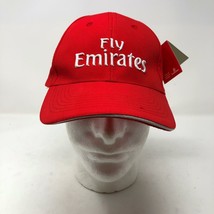 NWT Fly Emirates Emirates.com Red Adjustable Strap Hat Airline Middle Ea... - £12.26 GBP