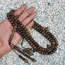 Rare Kemuning Hitam Islamic Tasbih Black Gold Wood 100 Dhikr Beads Rosary - $145.00