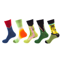 Anysox 5 Pairs One Size 5-11 Mixed Color Set Christmas Socks Beach Cotton  - £23.23 GBP