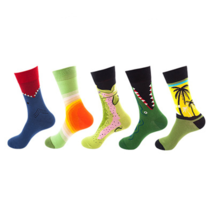 Anysox 5 Pairs One Size 5-11 Mixed Color Set Christmas Socks Beach Cotton  - £22.19 GBP