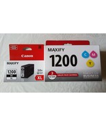 Genuine Canon Maxify 1200 / PGI-1200 BK(XL) C M Y Ink Cartridges - £51.10 GBP