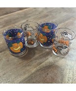 Vintage Halloween Set of 4 Shot Glasses or Votive Candle Holders 2.75” Tall - $17.19