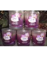 Glade PINK PETALS WILD VIOLETS 5 Glass Jar Candles 4 oz Each Candle - £20.71 GBP