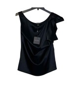 St. John Silk  Bow Shoulder Tank Top Sleeveless Cropped Black Women 4 NWT - $137.87