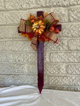 Fall Cemetery, flowers for grave, fall grave decoration, cross for grave - $447.37 MXN