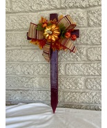 Fall Cemetery, flowers for grave, fall grave decoration, cross for grave - $32.82 CAD