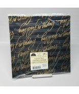 VTG Hallmark Happy Birthday Art Deco Gold Black Gift Wrap Folded Paper 2... - £7.67 GBP