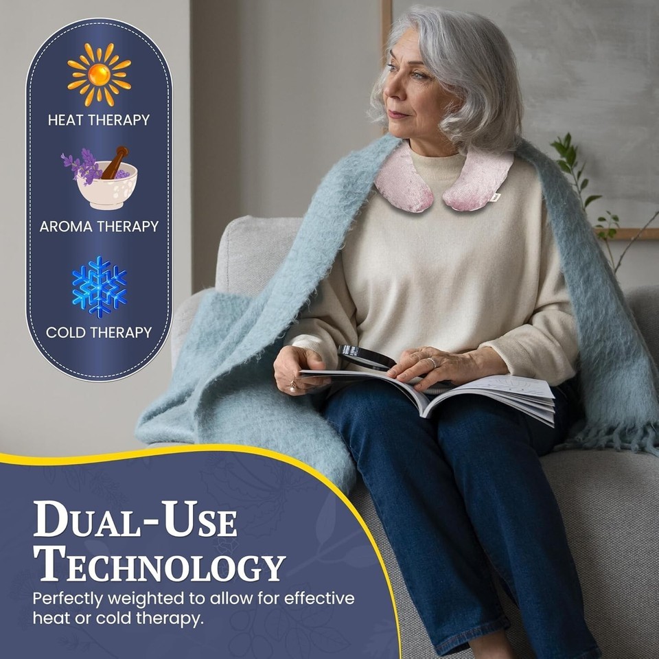 HC &amp; Kozi Heated Neck Wrap &amp; Microwavable Shoulder Heating Pad, Blush, K... - $29.09