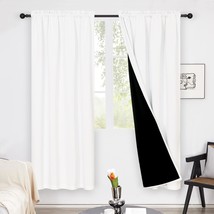 Pure White, 52W X 72L Inch, 2 Panels, Deconovo Thermal 100% Blackout Curtains, - $46.99