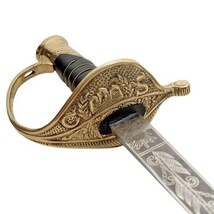 37" Gold & Black Stainless Steel Finish Fayetteville Armory Sword With Scabbard  image 4