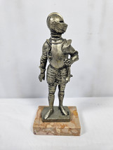 Vintage Depose Italy Knight in Armor Figure Marble Base 6&quot; Medieval BROK... - $9.95