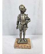 Vintage Depose Italy Knight in Armor Figure Marble Base 6&quot; Medieval BROK... - £7.82 GBP