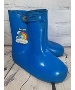 Vintage Smurf Rain Boots Galoshes Willies Shoes Toddler Size 11 Royal Blue - £7.76 GBP